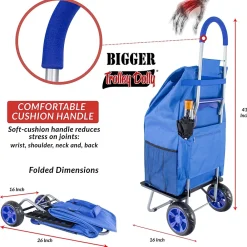 Trolley Dolly Bigger Folding Hand Truck, 200 lb. Capacity, Blue (01-560)