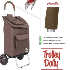 Trolley Dolly Standard Folding Hand Truck, 110 lb. Capacity, Brown (01-061)