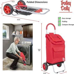 Trolley Dolly Standard Folding Hand Truck, 110 lb. Capacity, Red (01-053)
