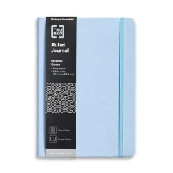 Journals|TRU RED ™ 5.5” x 8” Medium Flexible Cover Narrow Ruled Journal, Light Blue (TR61954)