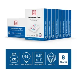 Multipurpose Paper*TRU RED ™ 8.5" x 11" Multipurpose Paper, 20 lbs., 96 Brightness, 500 Sheets/Ream, 8 Reams/Carton (TR56964)