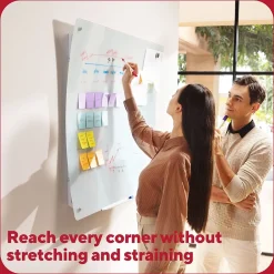 Dry Erase*TRU RED ™ Ergonomic Curved Magnetic Glass Dry-Erase Whiteboard, 4' x 3' (TR62094)