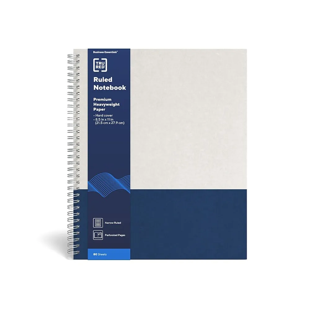 Notebooks|TRU RED ™ Large Hard Cover Ruled Notebook, Gray/ (TR55737) Blue