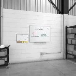 Dry Erase*TRU RED ™ Magnetic Steel Dry Erase Board, Satin Frame, 4' x 3' (TR61175)