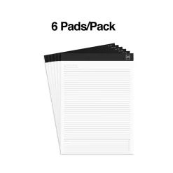 Notepads|TRU RED ™ Notepads, 8.5" x 11.75", Meeting Agenda Format Ruled, White, 50 Sheets/Pad, 6 Pads/Pack (TR57380)