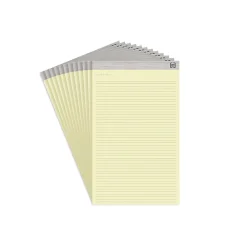 Notepads|TRU RED ™ Notepads, 8.5" x 14", Wide Ruled, , 50 Sheets/Pad, 12 Pads/Pack (TR57386) Canary