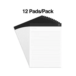 Notepads|TRU RED ™ Notepads, 8.5" x 11.75", Wide Ruled, , 50 Sheets/Pad, 12 Pads/Pack (TR57382) White