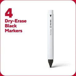 Markers|TRU RED ™ Pen Dry Erase Markers, Fine Tip, Black, 4/Pack (TR61460/TR54560)
