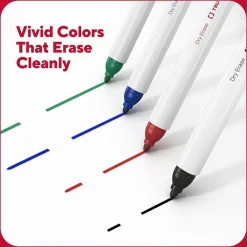 Markers|TRU RED ™ Pen Dry Erase Markers, Fine Tip, Black, 4/Pack (TR61460/TR54560)