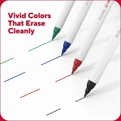 Markers|TRU RED ™ Pen Dry Erase Markers, Ultra Fine Tip, Assorted, 4/Pack (TR61458/TR57422)