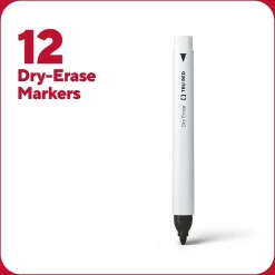 Markers|TRU RED ™ Pen Dry Erase Markers, Fine Tip, Assorted, 12/pack (TR61455)