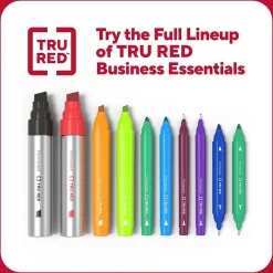 Markers|TRU RED ™ Pen Permanent Markers, Ultra Fine Tip, Black, 5/Pack (TR54525)