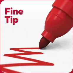 Markers|TRU RED ™ Permanent Marker, Fine Tip, Assorted, 12/Pack (TR54530)