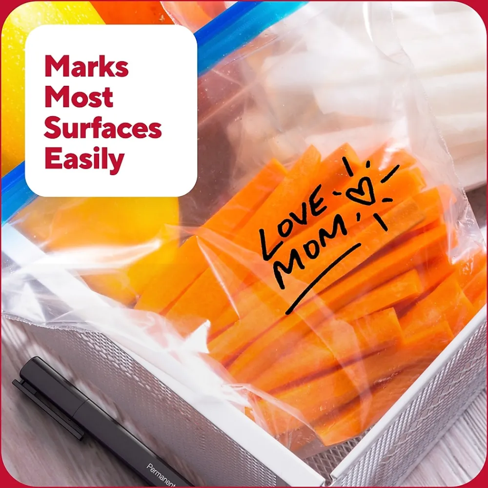 Markers|TRU RED ™ Permanent Marker, Fine Tip, Assorted, 12/Pack (TR54530)