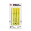 Highlighters|TRU RED ™ Pocket Stick Highlighter with Grip, Chisel Tip, Yellow, 5/Pack (TR54578)