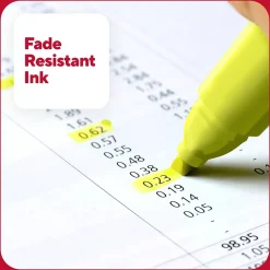 Highlighters|TRU RED ™ Pocket Stick Highlighter with Grip, Chisel Tip, Yellow, 36/Pack (TR54582)