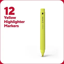 Highlighters|TRU RED ™ Pocket Stick Highlighter with Grip, Chisel Tip, Yellow, Dozen (TR54580)