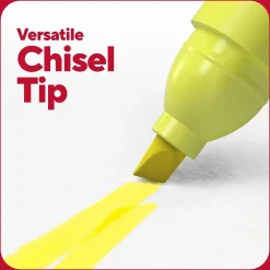 Highlighters|TRU RED ™ Pocket Stick Highlighter with Grip, Chisel Tip, Yellow, Dozen (TR54580)