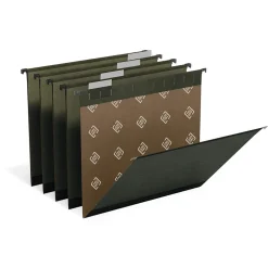 Hanging File Folders|TRU RED ™ Premium Hanging File Folder, 5-Tab, Letter Size, Standard Green, 20/Pack (TR45538)
