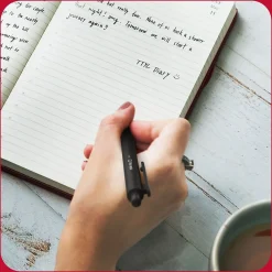 Pens|TRU RED ™ Retractable Quick Dry Gel Pen, Extra Fine Point, 0.38mm, Black, 5/Pack (TR56951)