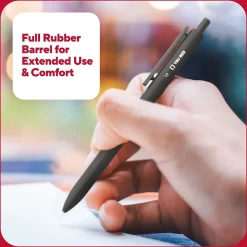 Pens|TRU RED ™ Retractable Quick Dry Gel Pen, Medium Point, 1.0mm, Black, 5/Pack (TR56952)