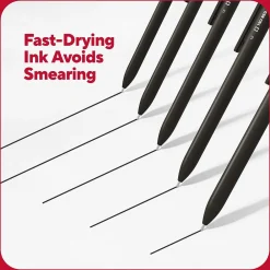 Pens|TRU RED ™ Retractable Quick Dry Gel Pen, Medium Point, 1.0mm, Black, 5/Pack (TR56952)