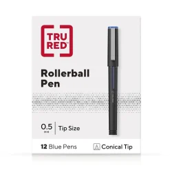 Pens|TRU RED â„¢ Rollerball Pens, Conical Tip, , Dozen/Pack (TR57322) Blue