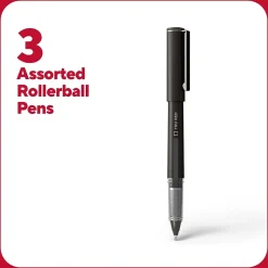 Pens|TRU RED ™ Rollerball Pens, Fine Point, Assorted Colors, 3/Pack (TR58251)