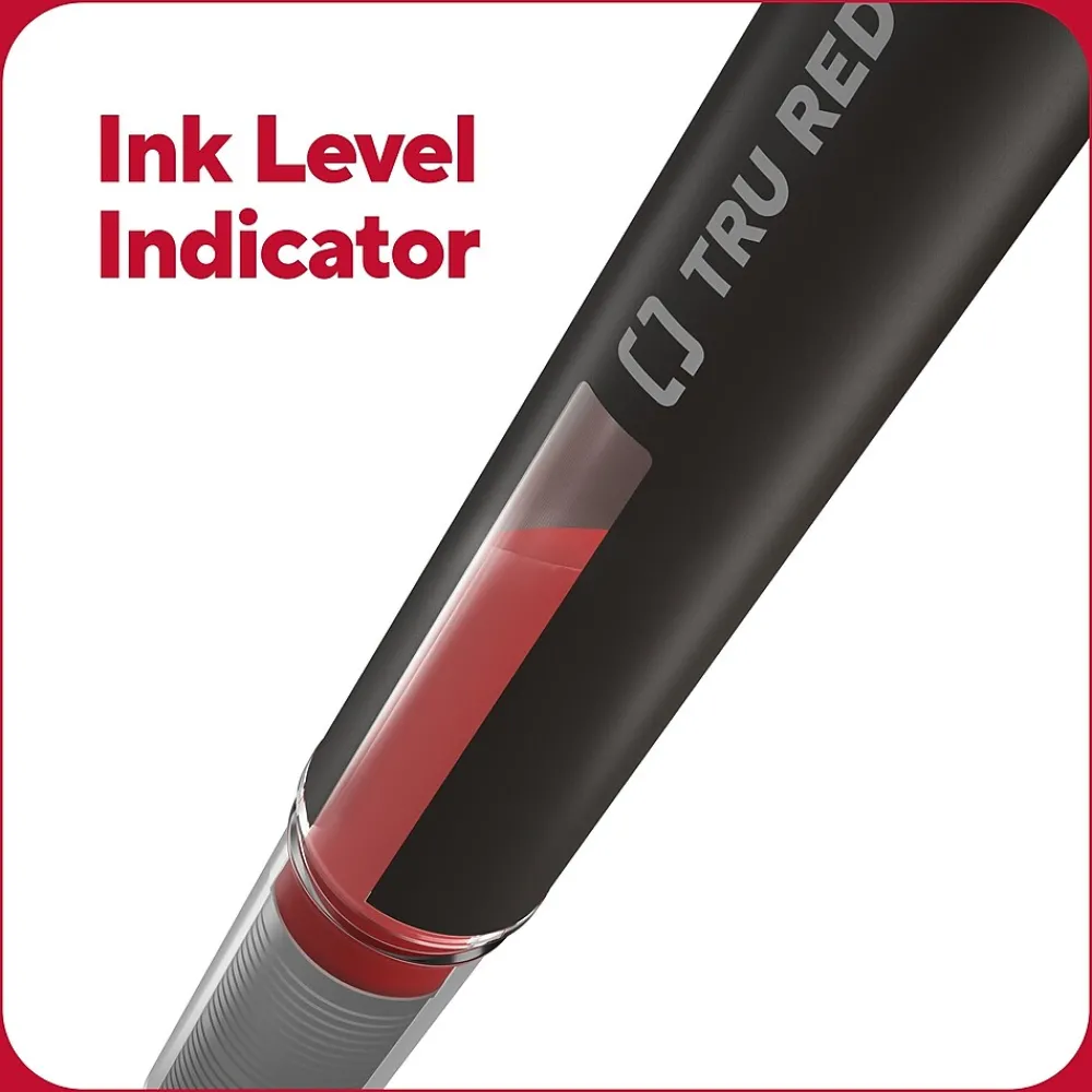 Pens|TRU RED ™ Rollerball Pens, Fine Point, Assorted Colors, 3/Pack (TR58251)