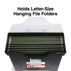 File Storage|TRU RED ™ Slim Portable File Tote, Letter Size, Black, 5/Carton (TR58297CT)