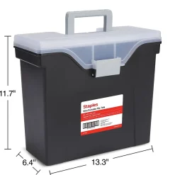 File Storage|TRU RED ™ Slim Portable File Tote, Letter Size, Black, 5/Carton (TR58297CT)