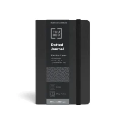Journals|TRU RED ™ Small Flexible Cover Dotted Journal, Black (TR54782)