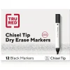 Markers|TRU RED ™ Tank Dry Erase Markers, Chisel Tip, Black, 12/Pack (TR61440-CC)
