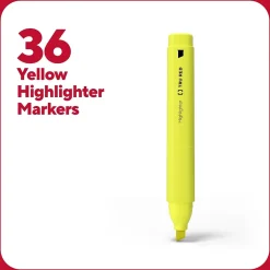 Highlighters|TRU RED ™ Tank Highlighter with Grip, Chisel Tip, Yellow, 36/Pack (TR54581)