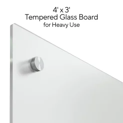 Dry Erase*TRU RED ™ Tempered Glass Dry Erase Board, Frosted, 4' x 3' (TR61199)