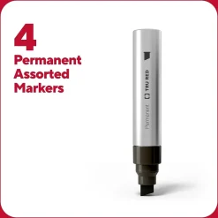 Markers|TRU RED ™ XL Tank Permanent Markers, Chisel Tip, Assorted, 4/Pack (TR56935)
