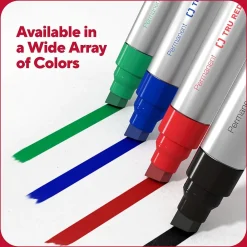 Markers|TRU RED ™ XL Tank Permanent Markers, Chisel Tip, Assorted, 4/Pack (TR56935)