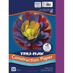 Construction Paper*Tru-Ray 9" x 12" Construction Paper, Magenta, 50 Sheets (P103000)