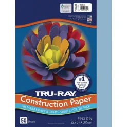 Construction Paper*Pacon Tru-Ray 9" x 12" Construction Paper, Sky Blue, 50 Sheets (P103016)