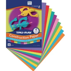 Construction Paper*Riverside Paper Tru-Ray 9" x 12" Construction Paper, Assorted Colors, 50 Sheets (P102940)