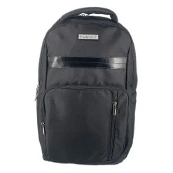 TUCCI BIKER Laptop Backpack, Medium, Black (T0573)