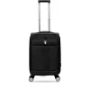 Hardside Carry-On Suitcase, 4-Wheeled Spinner, TSA Checkpoint Friendly (T0473-20in-BLK)<TUCCI