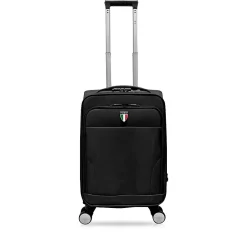 Hardside Carry-On Suitcase, 4-Wheeled Spinner, TSA Checkpoint Friendly (T0473-20in-BLK)<TUCCI