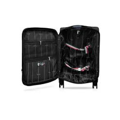 Hardside Carry-On Suitcase, 4-Wheeled Spinner, TSA Checkpoint Friendly (T0473-20in-BLK)<TUCCI