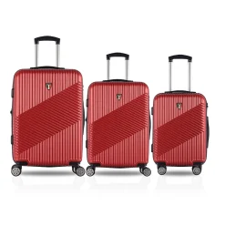 Hardside Spinner Carry-On Luggage Set, TSA Checkpoint Friendly, Burgundy (T0269-03PC-BGDY)<TUCCI Clearance