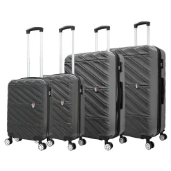 Hardside Spinner Carry-On Luggage Set, TSA Checkpoint Friendly, Charcoal (T0533-04PC-CHL)<TUCCI Outlet
