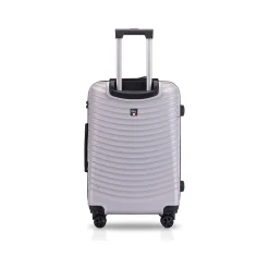 Italy FLETTERE 22.8" Hardside Carry-On Suitcase, 8-Wheeled Spinner, Silver (T0281-20in-SLV)<TUCCI Sale
