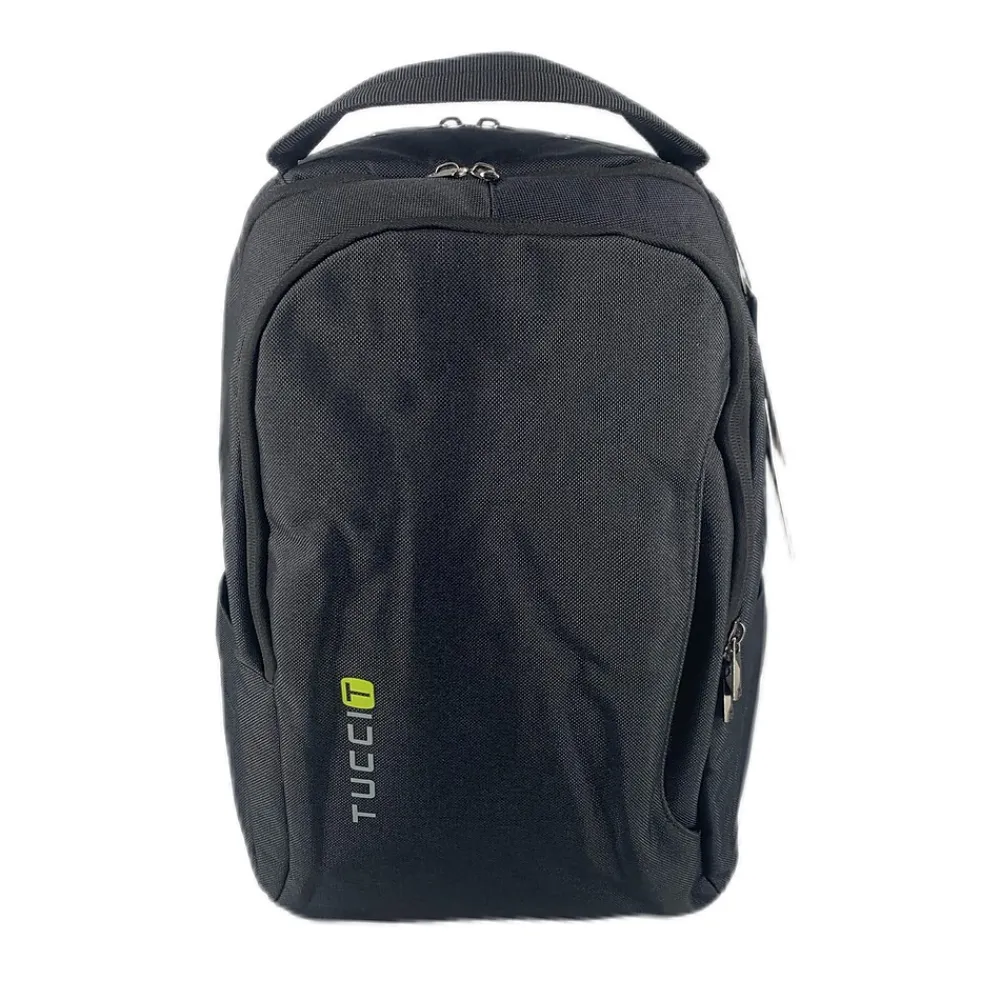 TUCCI Laptop Backpack, Medium, Black (T0574)
