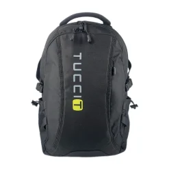 TUCCI Laptop Backpack, Medium, Black (T0570)