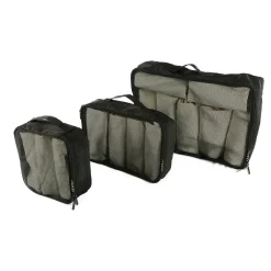 3-Piece Fabric Packing Cube Set, Water Resistant, Gray (T0553-GRY)<TUCCI Best